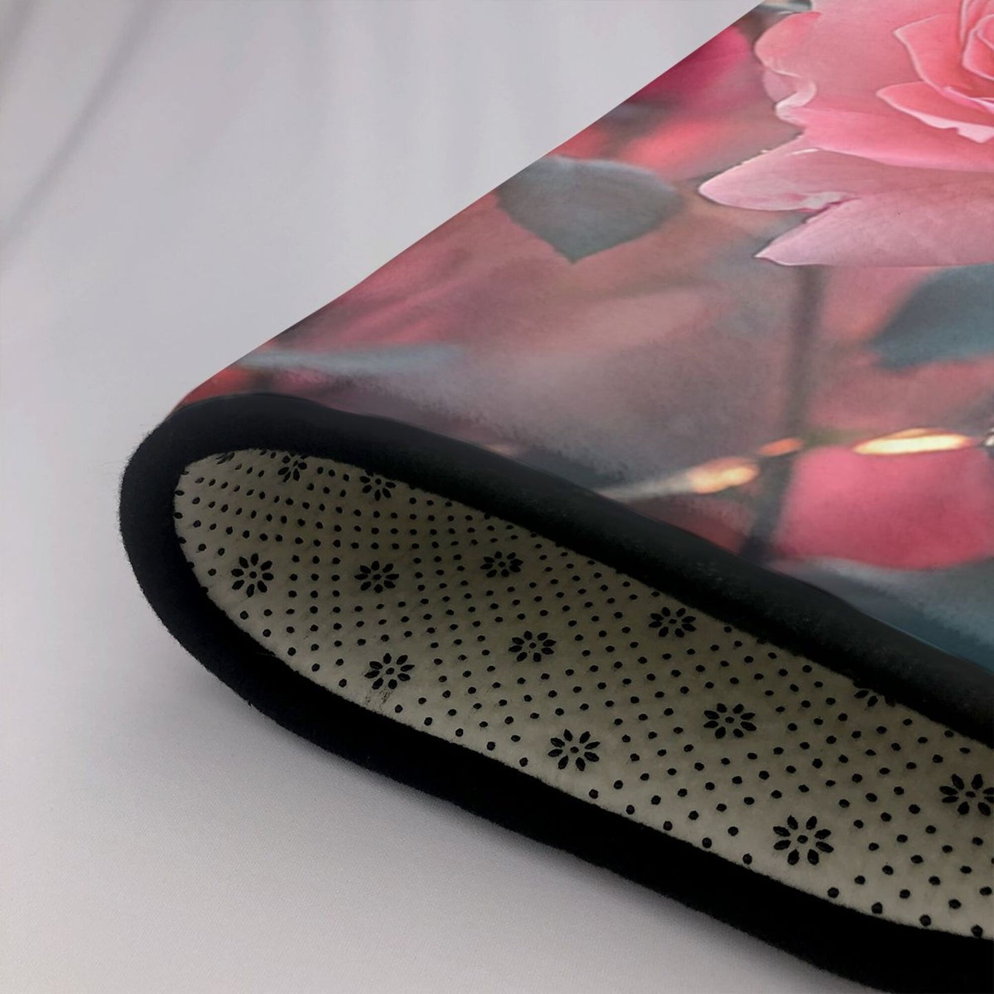 Romantic Rose Garden Flannel Area Rug | 59x39in Soft Non-Slip Decorative Mat for Home