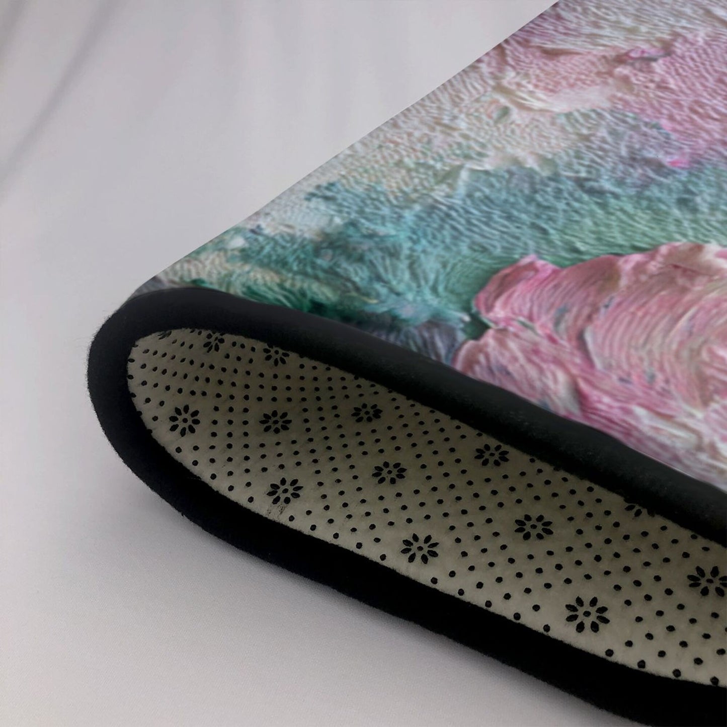 Pastel Oil Painting Texture Rug | 59x39in Flannel Non-Slip Carpet with Abstract Palette Design