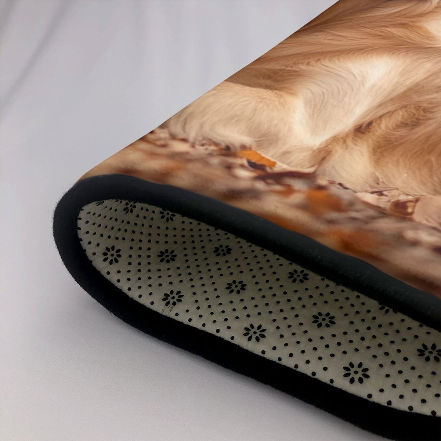 Golden Retriever Flannel Rug | 59x39in Cozy Autumn Pet-Themed Non-Slip Mat for Home Decor