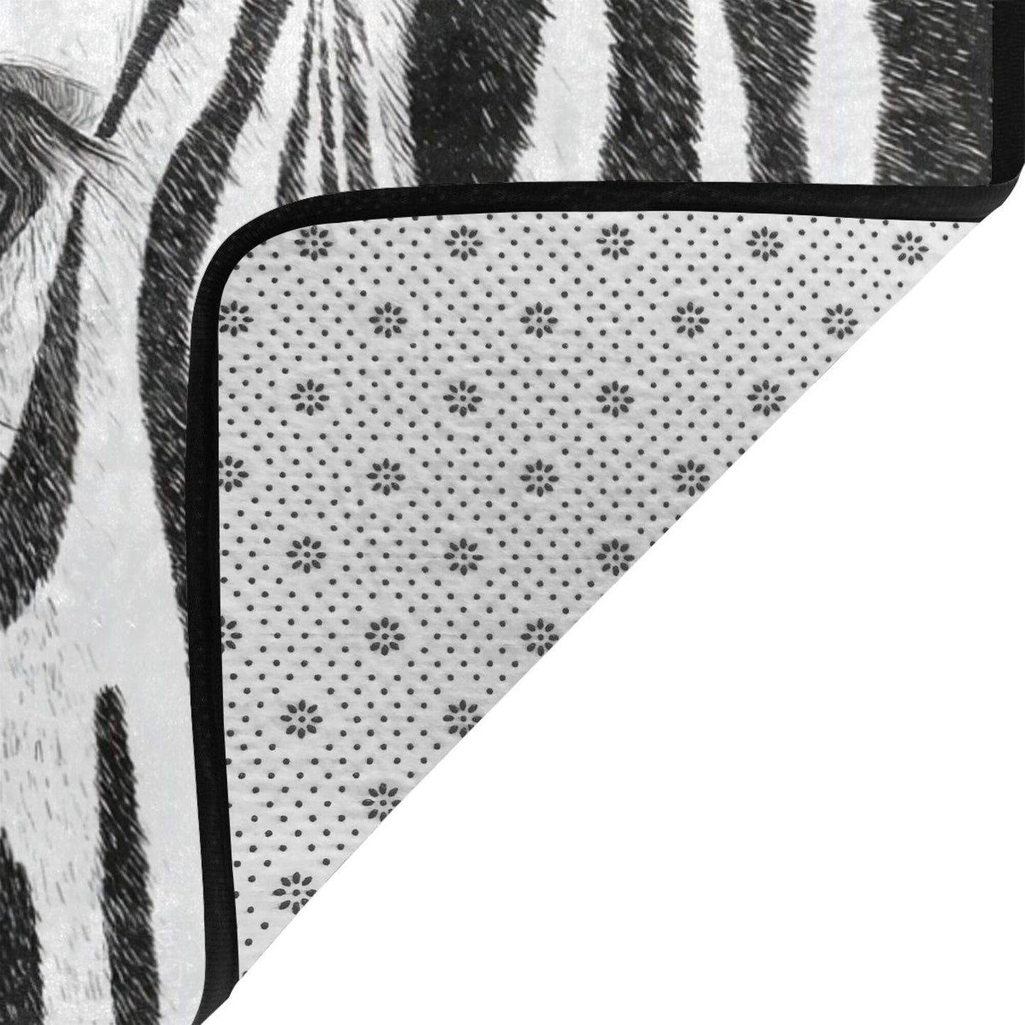 Zebra Print Flannel Anti-Slip Area Rug | 59x39in Large Carpet for Living Room, Bedroom, Entryway