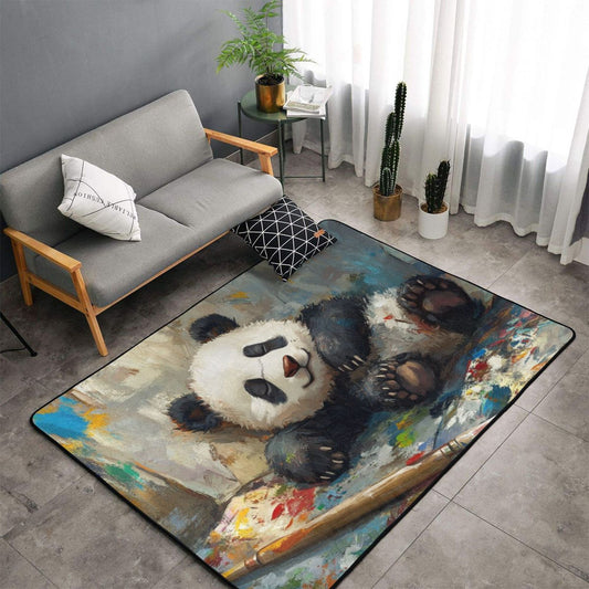 Adorable Sleeping Panda Rug | 59x39in Soft Flannel Non-Slip Carpet for Kids Room, Living Room, Study Area