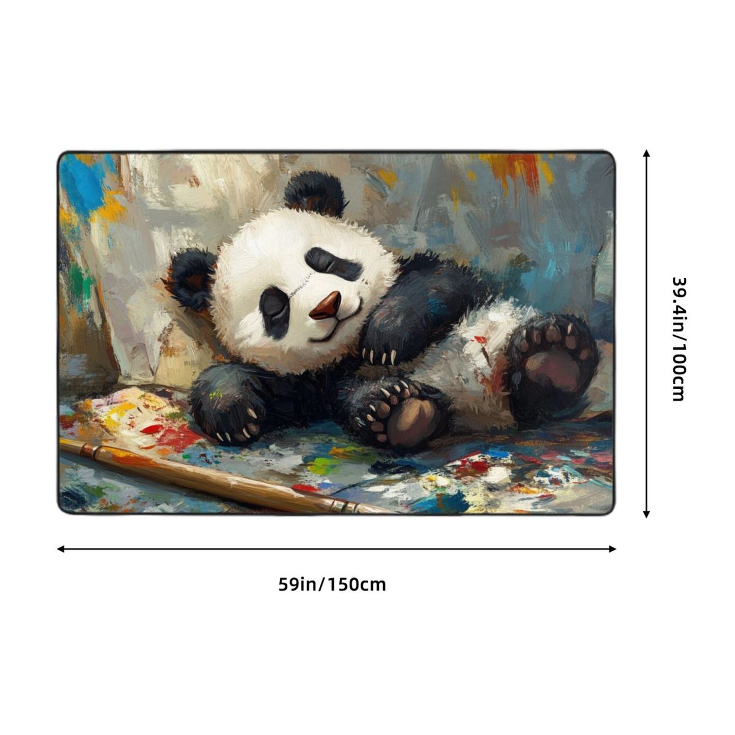 Adorable Sleeping Panda Rug | 59x39in Soft Flannel Non-Slip Carpet for Kids Room, Living Room, Study Area