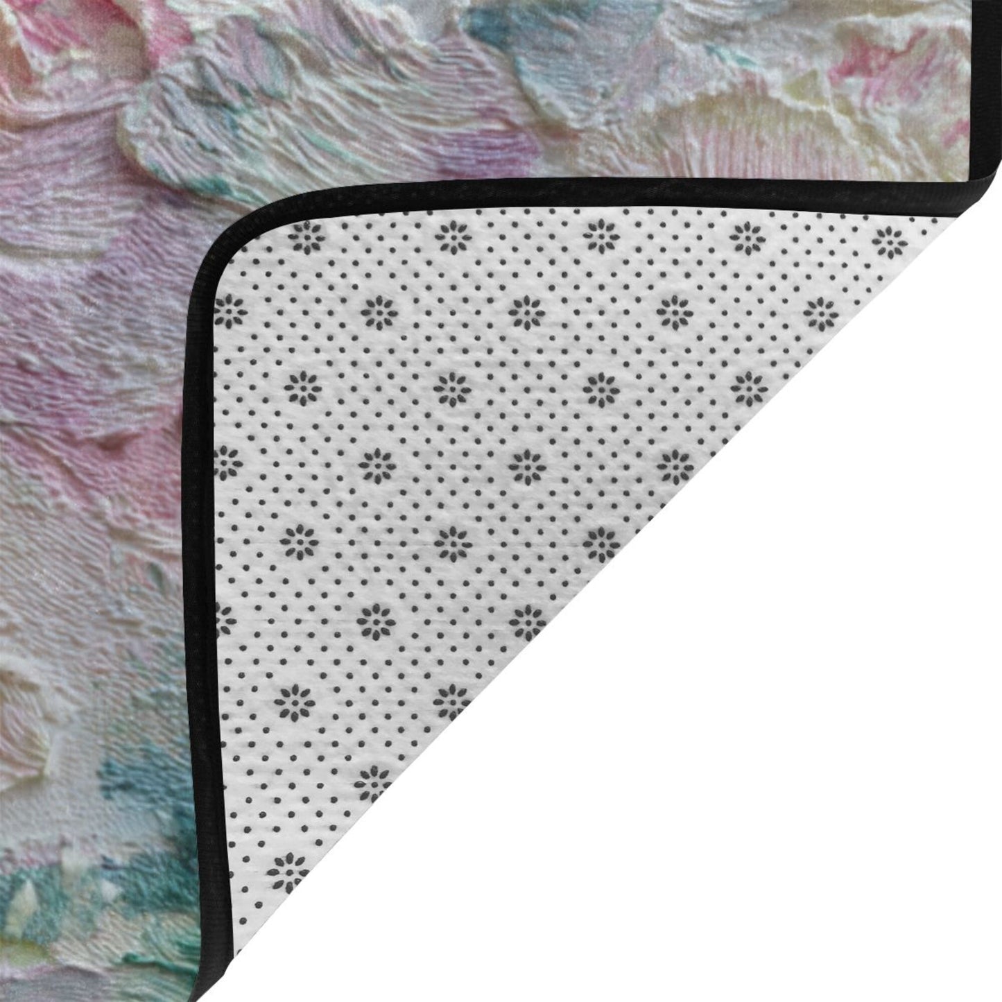 Pastel Oil Painting Texture Rug | 59x39in Flannel Non-Slip Carpet with Abstract Palette Design